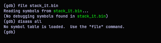 no debugging symbols